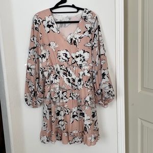 Pink and white sun dress long sleeve